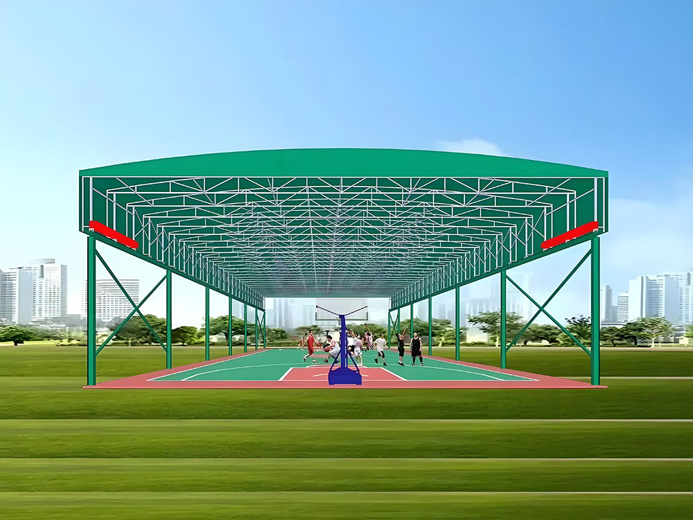 篮球场电动伸缩雨棚